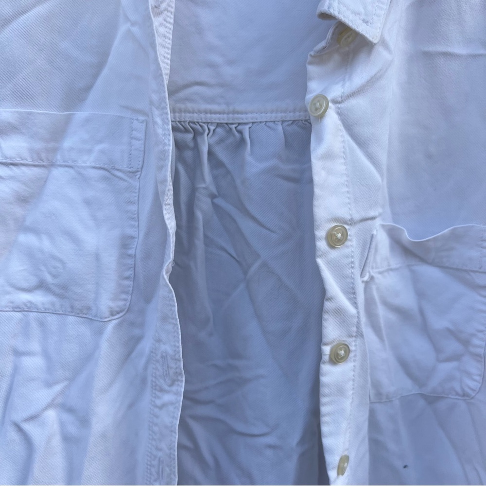 Loft White Button Down Collared Blouse Shirt Top - image 2